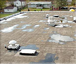 Standing water on a flat roof
