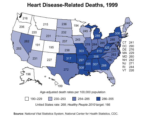Heart Disease-Related Deaths, 1999