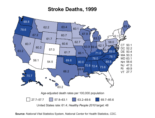 Stroke Deaths, 1999