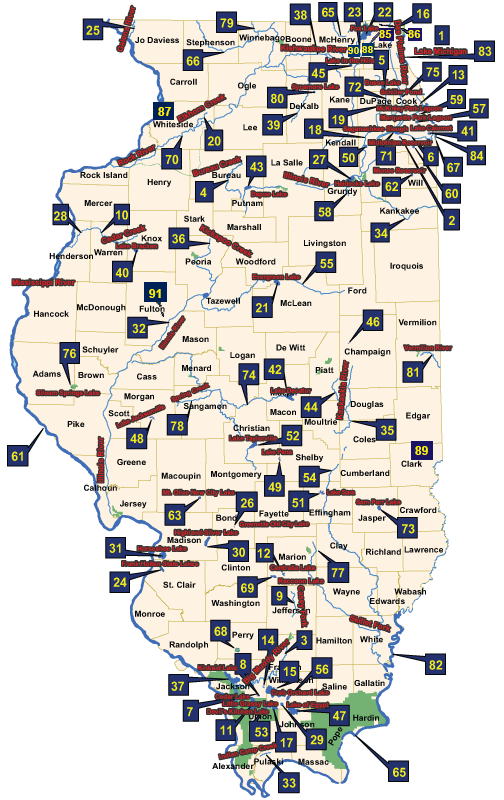 Illinois Fish Advisory Map